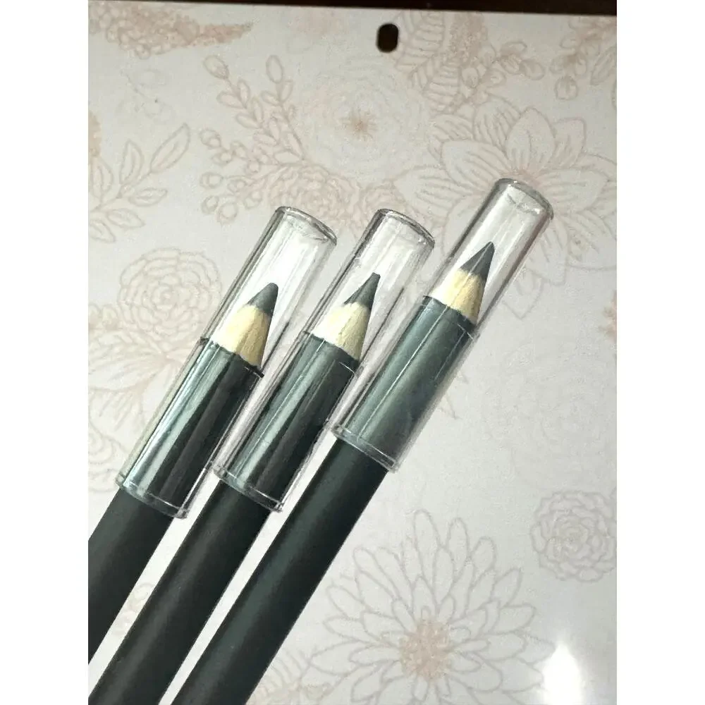 Set of 3 Black Classic Wooden Precision Eyeliners, Water and Sweat Resistant
